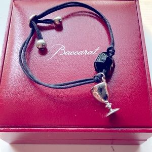 Authentic Baccarat sterling silver and onyx bracelet with box